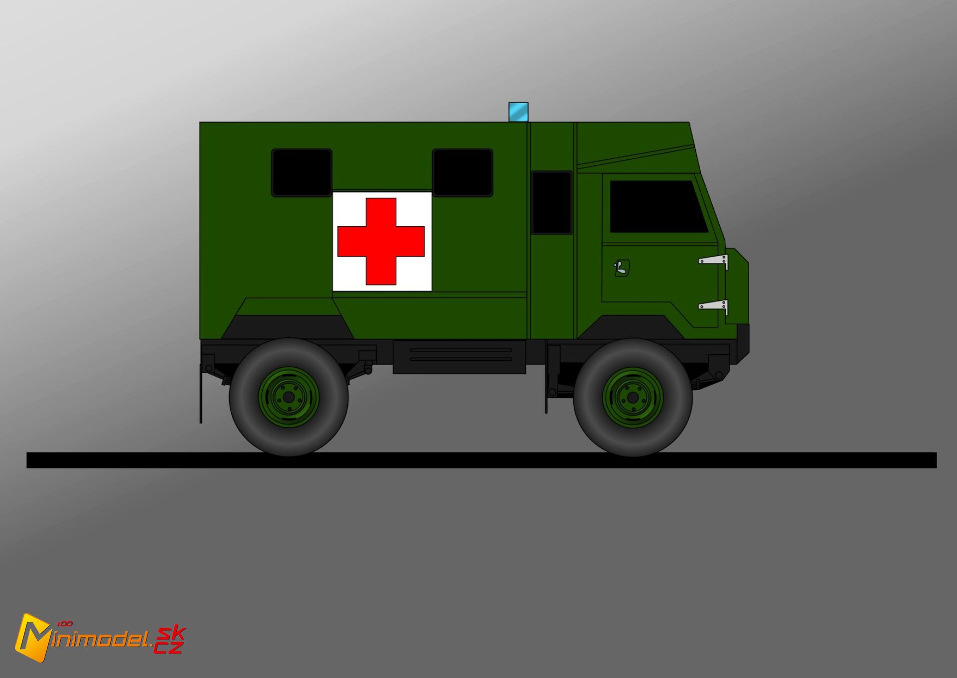 FE3072 LAND ROVER FORWARD CONTROL AMBULANCE Minimodel Web